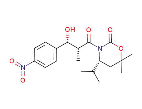 (4R,2'R,3'R)-3-(2'-methyl-3'-hydroxy-3'-(p-nitrophenyl)-propanoyl)-4-iso-propyl-6,6-dimethyl-(1,3)-oxazinan-2-one