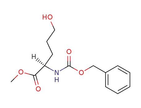 Molecular Structure of 182005-26-1 ((R)-2-benzyloxycarbonylamino-5-hydroxypentanoic acid methyl ester)