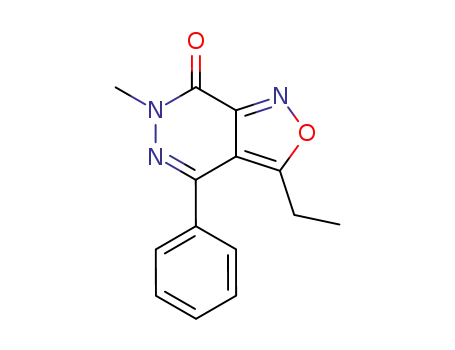 Molecular Structure of 121910-71-2 (Isoxazolo[3,4-d]pyridazin-7(6H)-one, 3-ethyl-6-methyl-4-phenyl-)