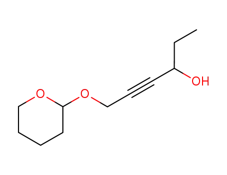 Molecular Structure of 14092-31-0 (1-ethyl-4-(tetrahydro-2-pyranyloxy)-2-butyn-1-ol)
