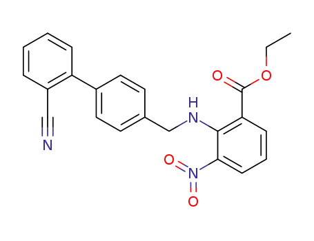 Molecular Structure of 136285-67-1 (2-[[(2'-Cyano[1,1'-biphenyl]-4-yl)methyl]amino]-3-nitro-benzoic acid ethyl ester)