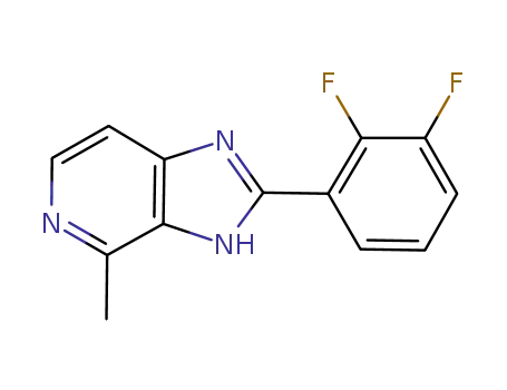 Molecular Structure of 858939-31-8 (1H-Imidazo[4,5-c]pyridine, 2-(2,3-difluorophenyl)-4-methyl-)