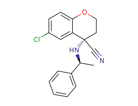 (S)-6-chloro-4-cyano-2,3-dihydro-4-<(S)-(1-phenylethyl)amino>-4H-1-benzopyran
