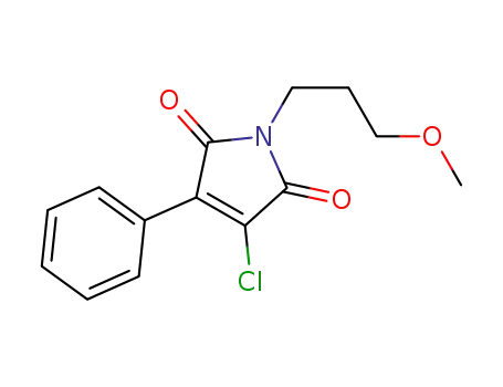Molecular Structure of 828932-29-2 (1H-Pyrrole-2,5-dione, 3-chloro-1-(3-methoxypropyl)-4-phenyl-)