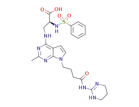L-Alanine,
3-[[2-methyl-7-[4-oxo-4-[(1,4,5,6-tetrahydro-2-pyrimidinyl)amino]butyl]-7
H-pyrrolo[2,3-d]pyrimidin-4-yl]amino]-N-(phenylsulfonyl)-