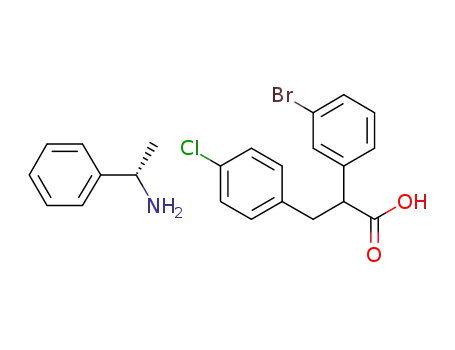 3-(4-chlorophenyl)-2-(3-bromophenyl)propanoic acid, (S)-methylbenzylamine salt