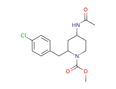1-피페리딘카르복실산, 4-(아세틸아미노)-2-[(4-클로로페닐)메틸]-, 메틸 에스테르, 트랜스-(9CI)