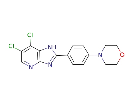 Molecular Structure of 662117-33-1 (1H-Imidazo[4,5-b]pyridine, 6,7-dichloro-2-[4-(4-morpholinyl)phenyl]-)