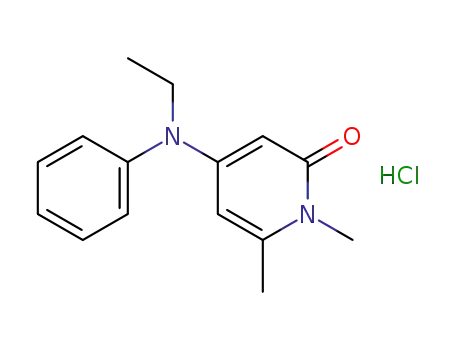 Molecular Structure of 138717-46-1 (2(1H)-Pyridinone, 4-(ethylphenylamino)-1,6-dimethyl-,
monohydrochloride)