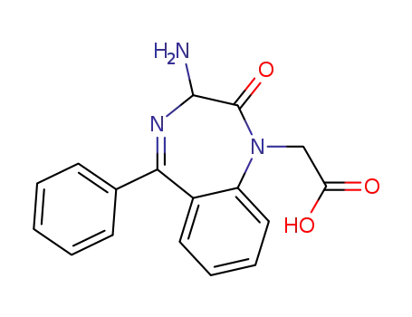 Molecular Structure of 164336-12-3 (1H-1,4-Benzodiazepine-1-acetic acid,
3-amino-2,3-dihydro-2-oxo-5-phenyl-)