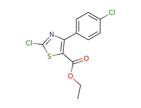 Molecular Structure of 74476-54-3 (2-CHLORO-4-(4-CHLOROPHENYL)-5-THIAZOLECARBOXYLIC ACID ETHYL ESTER)