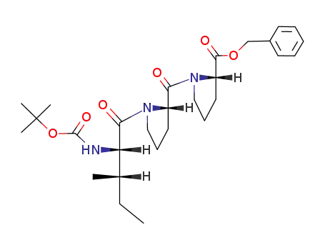 Molecular Structure of 56610-43-6 (L-Proline, 1-[1-[N-[(1,1-dimethylethoxy)carbonyl]-L-isoleucyl]-L-prolyl]-,
phenylmethyl ester)