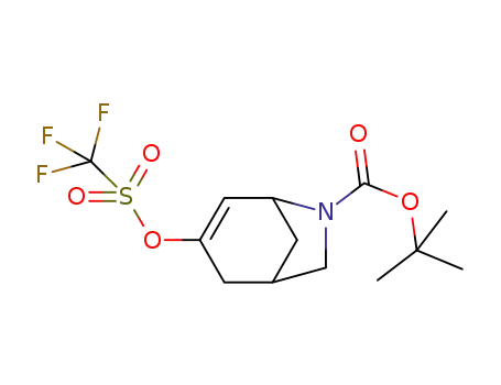Molecular Structure of 850991-22-9 (t-butyl 3-trifluoromethanesulfonyloxy-6-azabicyclo[3.2.1]oct-2-ene-6-carboxylate)