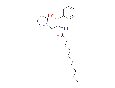 Molecular Structure of 193545-89-0 (Decanamide, N-[(1R,2R)-2-hydroxy-2-phenyl-1-(1-pyrrolidinylmethyl)ethyl]-)
