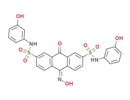 Molecular Structure of 651055-71-9 (10-(hydroxyimino)-N,N'-bis(3-hydroxyphenyl)-9-oxo-9,10-dihydro-2,7-anthracenedisulfonamide)