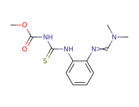 Molecular Structure of 54106-68-2 (Carbamic acid,
[[[2-[[(dimethylamino)methylene]amino]phenyl]amino]thioxomethyl]-,
methyl ester)