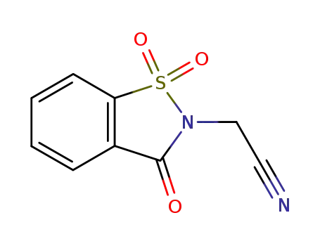Molecular Structure of 52188-12-2 ((1,1,3-TRIOXO-1,3-DIHYDRO-1LAMBDA6-BENZO[D]ISOTHIAZOL-2-YL)-ACETONITRILE)