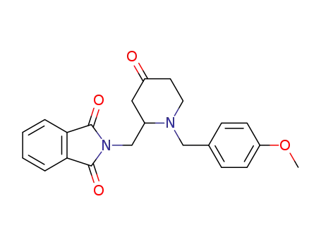 Molecular Structure of 390426-43-4 (1H-Isoindole-1,3(2H)-dione,
2-[[1-[(4-methoxyphenyl)methyl]-4-oxo-2-piperidinyl]methyl]-)