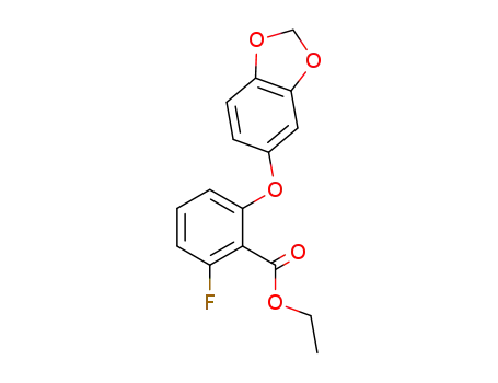 Benzoic acid, 2-(1,3-benzodioxol-5-yloxy)-6-fluoro-, ethyl ester