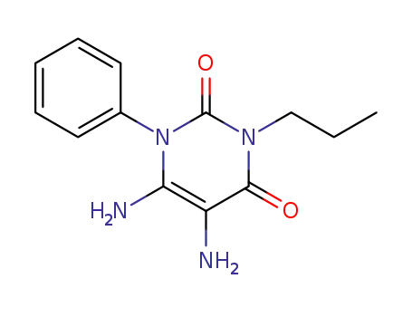 Molecular Structure of 117740-75-7 (2,4(1H,3H)-Pyrimidinedione, 5,6-diamino-1-phenyl-3-propyl-)