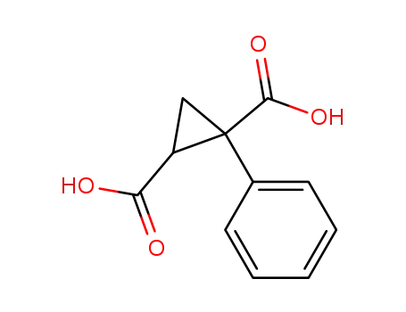 Molecular Structure of 63162-65-2 (1,2-Cyclopropanedicarboxylic acid, 1-phenyl-)
