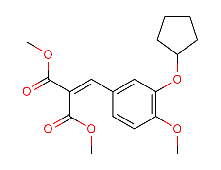 Molecular Structure of 132683-26-2 (Propanedioic acid, [[3-(cyclopentyloxy)-4-methoxyphenyl]methylene]-,
dimethyl ester)