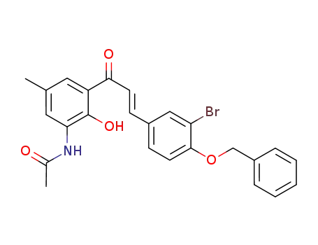 Molecular Structure of 372102-30-2 (N-(3-{(E)-3-[4-(benzyloxy)-3-bromophenyl]-2-propenoyl}-2-hydroxy-5-methylphenyl)acetamide)