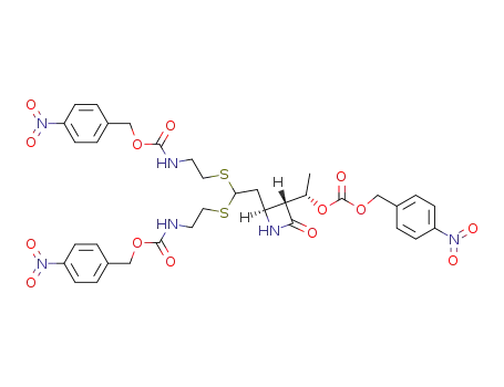(+/-)-4β-<2',2'-bis(2-p-nitrobenzyloxyaminoethylthio)ethyl>-3α-((1'-R*)-p-nitrobenzyloxycarbonyloxyethyl)-2-azetidinone