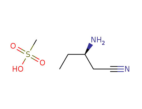 Molecular Structure of 474645-97-1 ((3R)-3-AMINOPENTANENITRILE METHANESULFONATE)