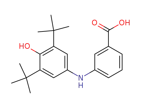 Molecular Structure of 107738-17-0 (3-[(3,5-di-tert-butyl-4-hydroxyphenyl)amino]benzoic acid)
