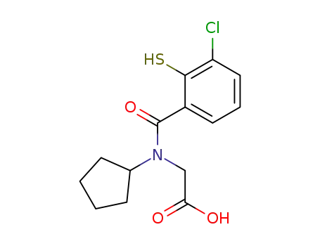 Molecular Structure of 83596-90-1 (Glycine, N-(3-chloro-2-mercaptobenzoyl)-N-cyclopentyl-)