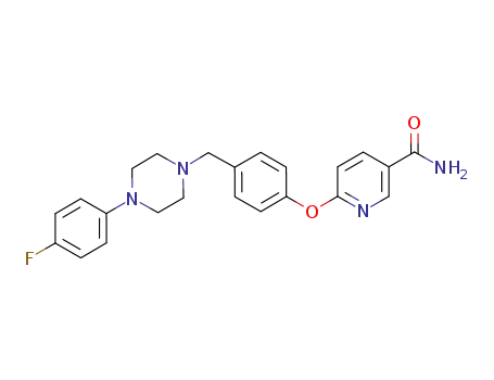 Molecular Structure of 676495-63-9 (6-{4-[4-(4-fluoro-phenyl)-piperazin-1-ylmethyl]-phenoxy}-nicotinamide)