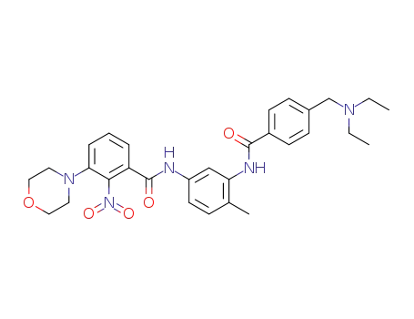 Molecular Structure of 250682-02-1 (N-[2-methyl-5-(3-morpholino-2-nitrobenzamido)phenyl]-4-diethylaminomethylbenzamide)