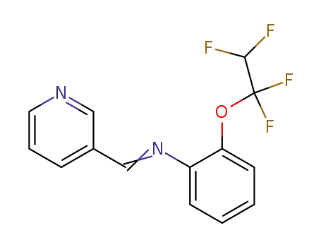 Molecular Structure of 89985-39-7 (Benzenamine, N-(3-pyridinylmethylene)-2-(1,1,2,2-tetrafluoroethoxy)-)