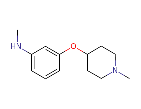 Molecular Structure of 790669-05-5 (Benzenamine, N-methyl-3-[(1-methyl-4-piperidinyl)oxy]- (9CI))