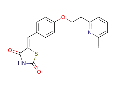Molecular Structure of 136401-66-6 (5-<4-<2-(6-Methyl-2-pyridyl)ethoxy>benzylidene>-2,4-thiazolidinedione)