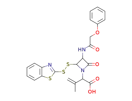 2-[2-benzothiazol-2-yldisulfanyl-4-oxo-3-(2-phenoxy-acetylamino)-azetidin-1-yl]-3-methyl-but-3-enoic acid