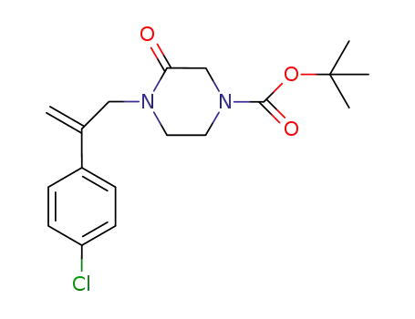 Molecular Structure of 897019-27-1 (1-Piperazinecarboxylic acid, 4-[2-(4-chlorophenyl)-2-propenyl]-3-oxo-,
1,1-dimethylethyl ester)