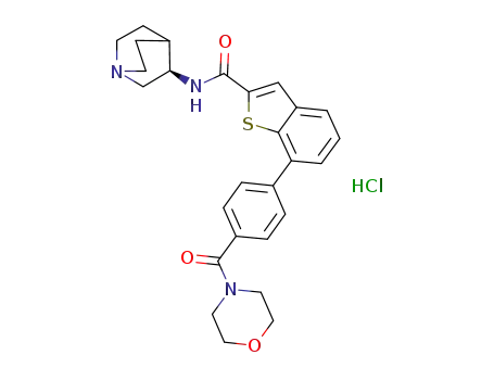 N-[(3R)-1-azabicyclo[2.2.2]oct-3-yl]-7-[4-(4-morpholinylcarbonyl)phenyl]-1-benzothiophene-2-carboxamide hydrochloride