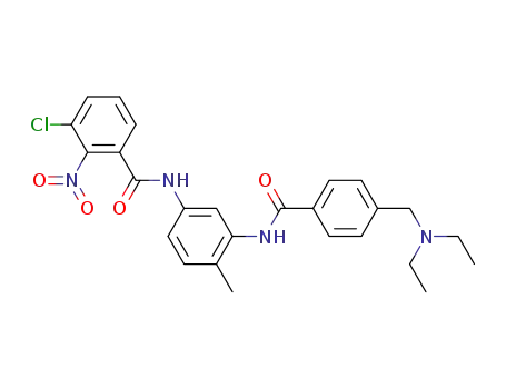 Molecular Structure of 1431463-84-1 (N-[5-(3-chloro-2-nitrobenzamido)-2-methylphenyl]-4-diethylaminomethylbenzamide)