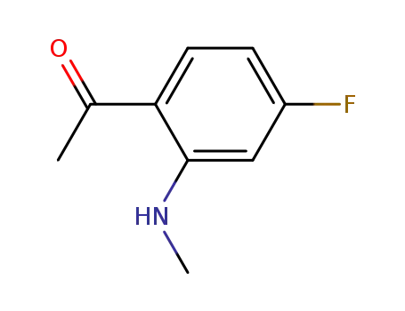 Molecular Structure of 124958-64-1 (Ethanone, 1-[4-fluoro-2-(methylamino)phenyl]- (9CI))
