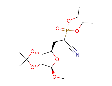 methyl-5-deoxy-5-(diethoxyphosphinyl)cyanomethyl-2,3-O-isopropyliden-β-D-ribofuranoside
