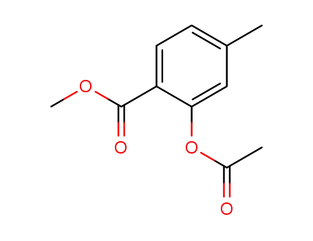 Molecular Structure of 13515-12-3 (Benzoic acid, 2-(acetyloxy)-4-methyl-, methyl ester)