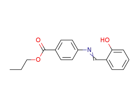 Molecular Structure of 18061-61-5 (Benzoic acid, 4-[[(2-hydroxyphenyl)methylene]amino]-, propyl ester)