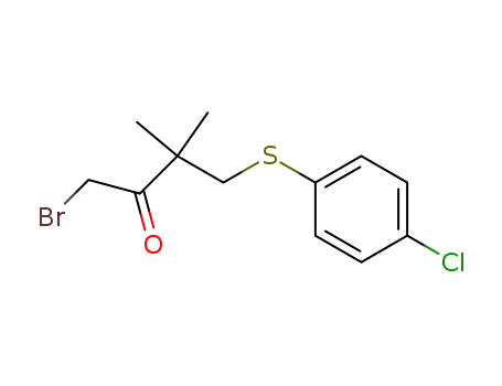 Molecular Structure of 81058-89-1 (2-Butanone, 1-bromo-4-[(4-chlorophenyl)thio]-3,3-dimethyl-)