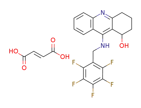 Molecular Structure of 121445-21-4 (9-[(pentafluorobenzyl)amino]-1,2,3,4-tetrahydroacridin-1-ol (2E)-but-2-enedioate (salt))