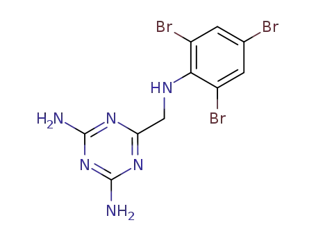 Molecular Structure of 75341-88-7 (2,4-Diamino-6-(2',4',6'-tribromoanilinomethyl)-1,3,5-triazine)
