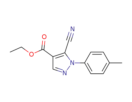 Molecular Structure of 98476-29-0 (5-Cyano-1-p-tolyl-1H-pyrazole-4-carboxylic acid ethyl ester)