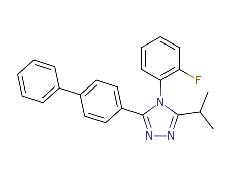 Molecular Structure of 374889-31-3 (4H-1,2,4-Triazole, 3-[1,1'-biphenyl]-4-yl-4-(2-fluorophenyl)-5-(1-methylethyl)-)