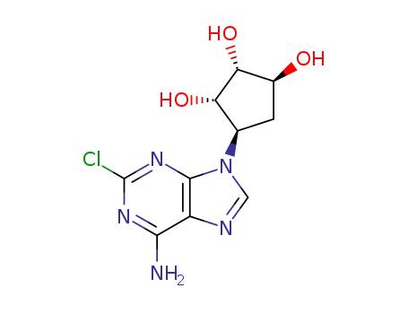 Molecular Structure of 162254-49-1 (1,2,3-Cyclopentanetriol, 4-(6-amino-2-chloro-9H-purin-9-yl)-,
(1S,2R,3S,4R)-)